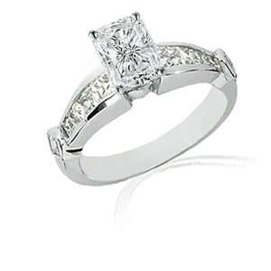 65 Ct Radiant Cut Diamond Engagement Ring Channel Set CUT: EXCELLENT 