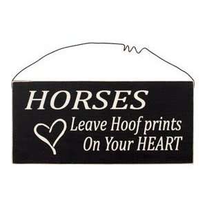  Horses Leave Hoof PrintsWood Sign.: Home & Kitchen