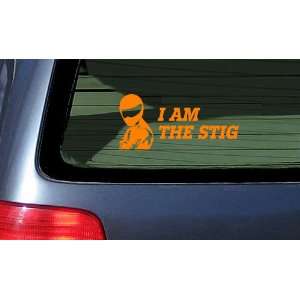 I Am the Stig   Orange Vinyl Sticker: Automotive