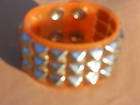 Noir Patricia Field Goldtone Pyramid Stud Orange 7 1 4 Cuff Bracelet 