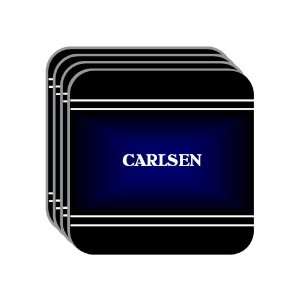 Personal Name Gift   CARLSEN Set of 4 Mini Mousepad Coasters (black 
