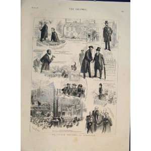  Church Congress Wakefield Old Print 1886 Antique