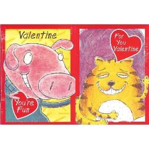 Pig and Cat Valentine Cards for Kids & Teacher with Scripture   2 