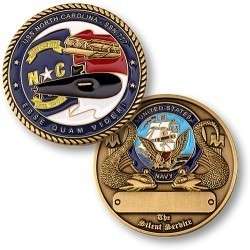 USS North Carolia SSN 777 Submarine Challenge Coin  