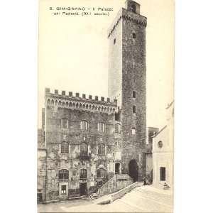   Postcard Palazzo del Podesta San Gimignano Italy 