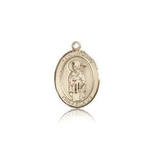  14kt Gold St. Saint Ronan Medal 3/4 x 1/2 Inches 8315KT 