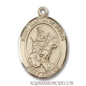  St. Martin of Tours Large 14kt Gold Medal Jewelry