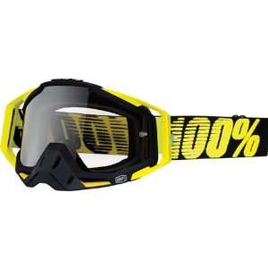  100% Racecraft Goggles   Black/Yellow Frame/Clear Lens 