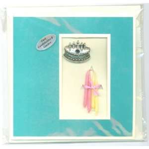  CELEBRATE BIRTHDAY CARD WITH PEWTER HOLDER AND CANDLES 