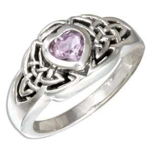   Celtic Heart Ring Surrounded By Celtic Knots (size 08). Jewelry