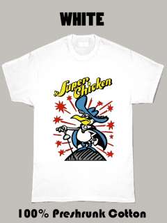 Super Chicken Retro cartoon hero t shirt  