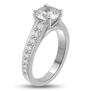  49 Ct Diamond Engagement Ring in 18k White Gold GIA Certified Jewelry