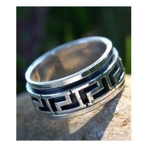  Greek Spinner 925 Sterling Silver Band Spin Ring Size 12 