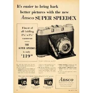  1955 Ad Ansco Super Speedex Camera Case Pricing Antique 