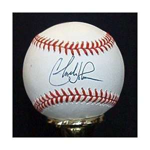Charles Johnson Autographed Baseball   Autographed Baseballs  