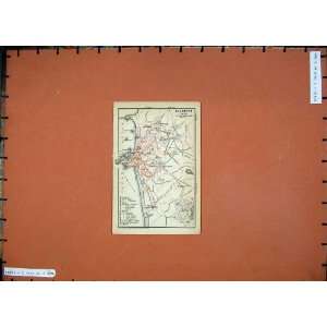   Colour Map 1907 Biarritz Southern France Street Plan