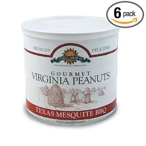 Virginia Peanuts Texas Mesquite Bbq, 12 Ounce Canisters (Pack of 6 