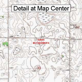 USGS Topographic Quadrangle Map   Salem, South Dakota (Folded 