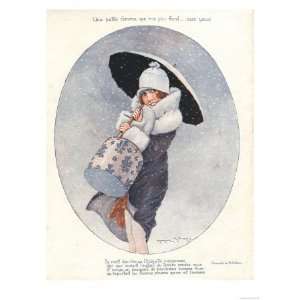 Le Sourire, Seasons Glamour Winter Snow Womens Magazine, France, 1920 