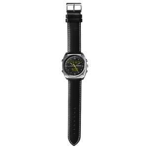  Dakota World Time Traveler, Black Leather Strap Watch 