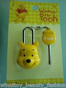 Winnie the pooh Cartoon Mini Pad Lock With Key Safety Cute  
