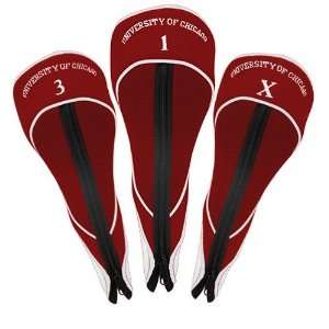  Chicago Maroons Maroon Three Pack Golf Club Headcovers 