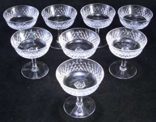   of 8 Waterford Crystal Alana Champagnes Sherberts Cross Hatch Glasses