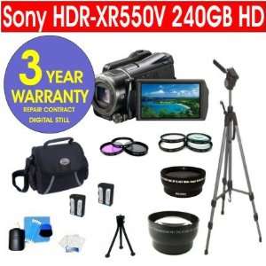  Sony HDR XR550V 240GB HD Handycam¨ Camcorder + .45x Wide 