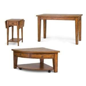   Pie Shaped Cocktail Table Set with Drop Leaf Accent Table: Home