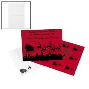 Personalized Santas Sleigh Silhouette   Cards   Invitations 