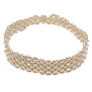  Jacelyn Cream Pearl Choker Necklace: Jewelry