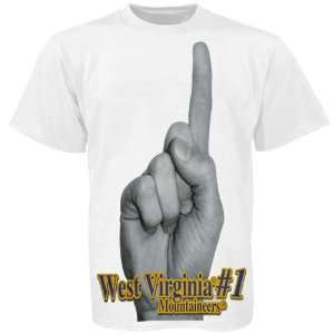   Virginia Mountaineers White #1 Fan Hand T shirt