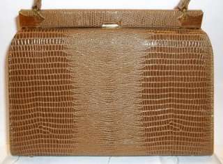   Faux Leather Snakeskin Satchel Handbag Purse Vintage Small  