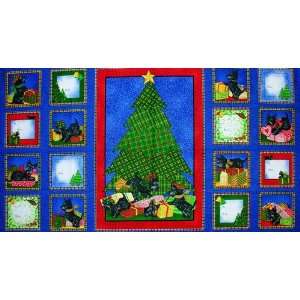  45 Wide Scottie Christmas Gift Tags and Panel Fabric By 