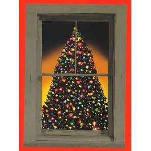  Christmas Tree Translucent Window Poster Decoration 