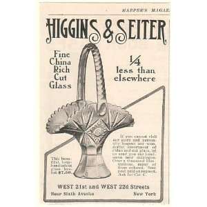  1905 Higgins & Seiter Long Handled Cut Glass Basket Print 