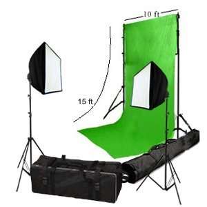  10ftx15ft Chromakey Green Backdrop with a Stand and Two 