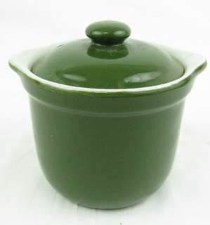   Hall Pottery China Green Individual Covered Crock Pot Restaurant Ware