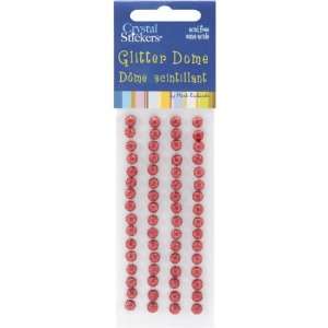  Glitter Dome Stickers 5mm 64/Pkg Red