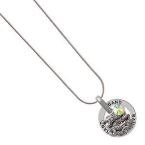  Dragon Charm on Cheerleader Snake Chain Necklace AB 
