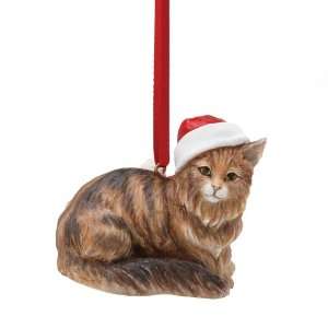  Country Artist Main Coon Lying Cat Ornament: Home 