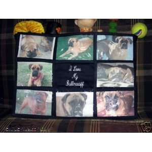  My Bullmastiff Personalized Photo Tote Bag Navy Blue: Kitchen & Dining