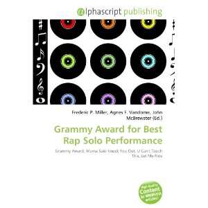  Grammy Award for Best Rap Solo Performance (9786132837974) Books