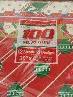 Lot Vintage Christmas Wrapping Paper Sheets Candy Cane  