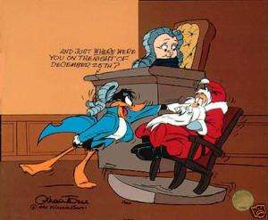 Daffy Duck Santa on Trial Ltd Ed Cel Chuck Jones  