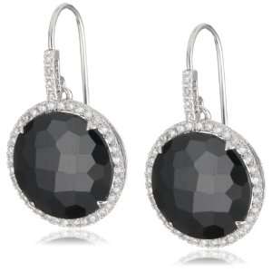   The Classics Round Black Spinel and Diamond Bezel Earrings Jewelry