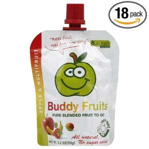 Buddy Fruits Pure Blended Fruit to Go, Apple Multifruit, 3.2 Ounce 