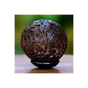  NOVICA Coconut shell sculpture, Nyamplung Trees Home 