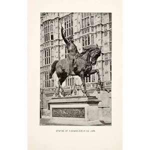  1902 Print Statue Richard Coer De Lion Lion hearted 