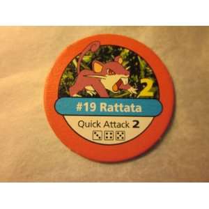   1999 Pokemon Chip Pink #19 Rattata 2 Quick Attack 2 